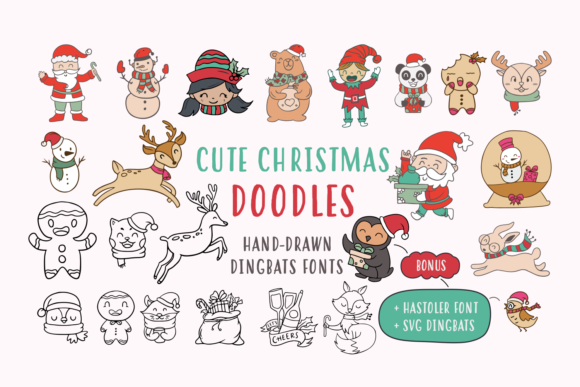 Cute Christmas Doodles: A Font for Winter Branding Magic